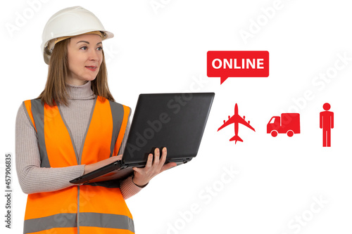 Online delivery concept. Fa...