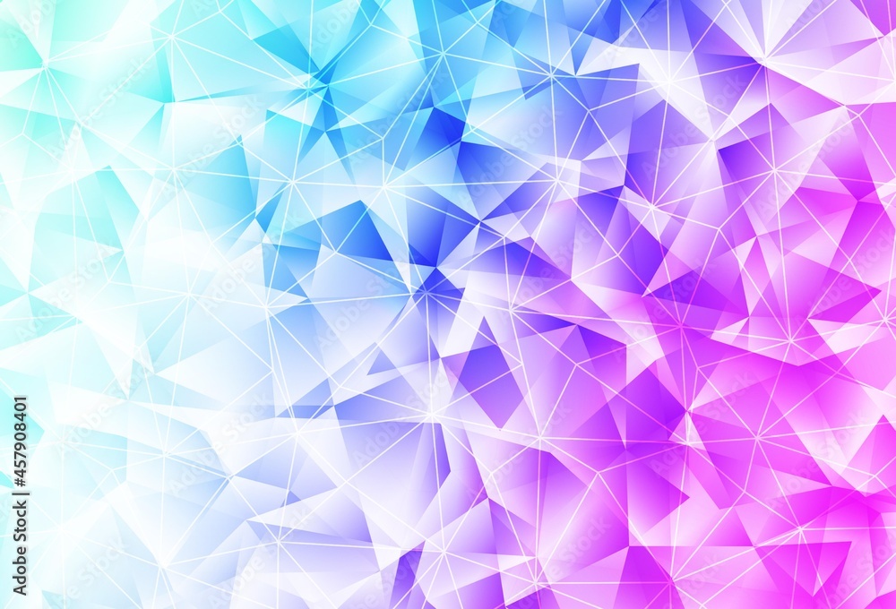 Light Pink, Blue vector backdrop with lines, triangles.
