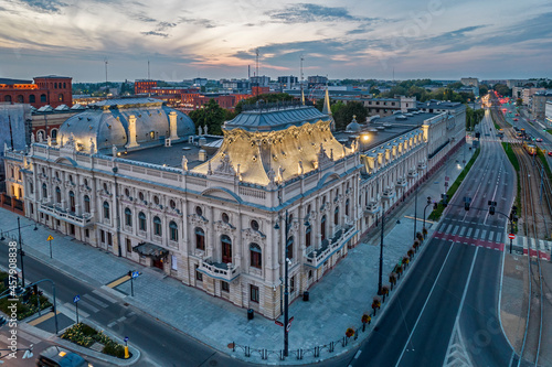 Łódź, Poland- view of the Poznański Palace. 