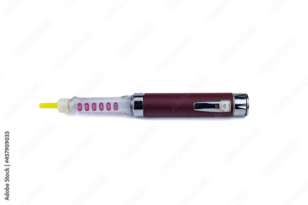 Insulin syringe pen on white background, isolated Insulin syringe pen on white background, isolated