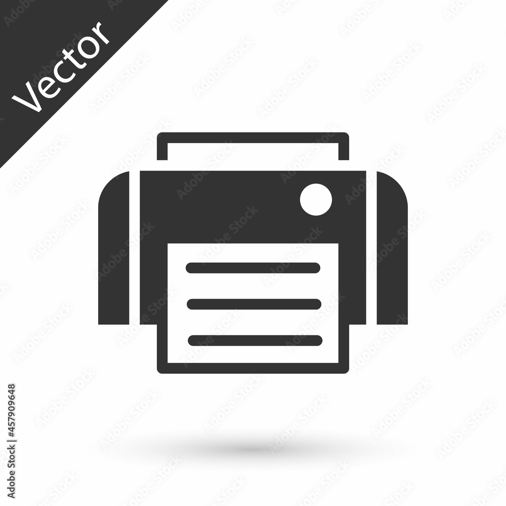 Grey Printer icon isolated on white background. Vector Grey Printer icon isolated on white background. Vector