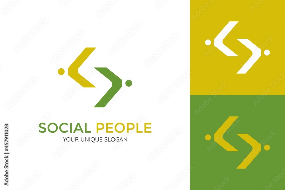 s people Logo.Green and Yellow Colour.Template design,vector stock. s people Logo.Green and Yellow Colour.Template design,vector stock.