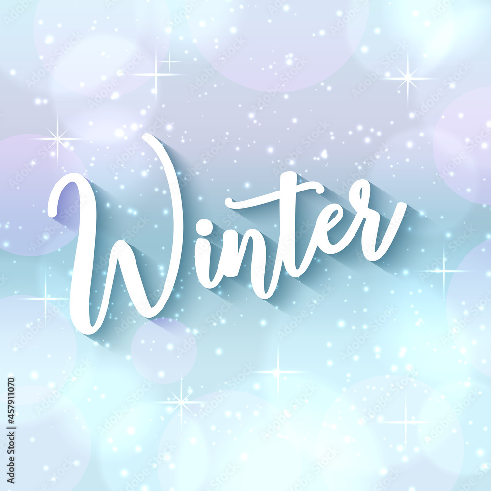 Winter shining background with an inscription. Vector illustration. Winter shining background with an inscription. Vector illustration.