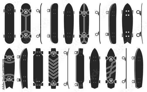 Skate isolated black set icon.Vector illustration illustration skateboard on white background .black vector set icon skate.