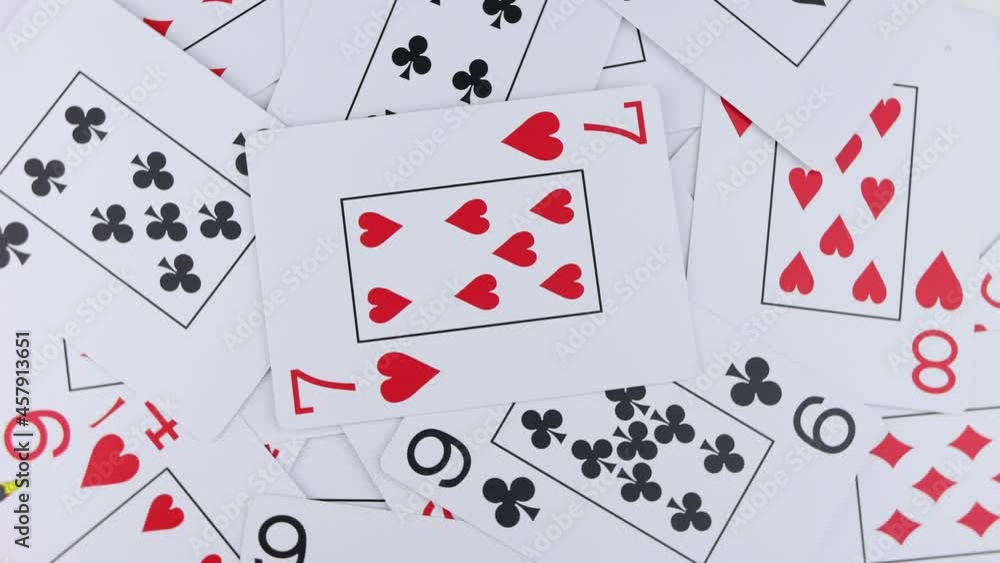 Rotating playing cards - close up view. Rotating playing cards - close up view.