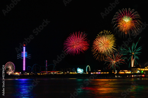 Fireworks over Historic Pleasure Pier