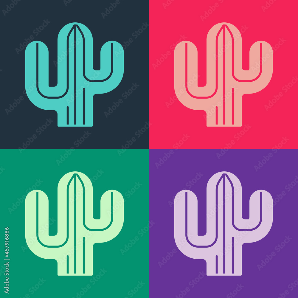 Pop art Cactus icon isolated on color background. Vector Pop art Cactus icon isolated on color background. Vector