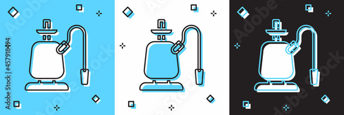Set Hookah icon isolated on blue and white, black background. Vector