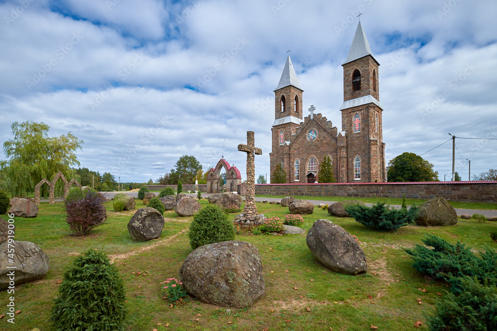 The old catholic church of St Joseph in Rubezhevichi village, Minsk region, Belarus.