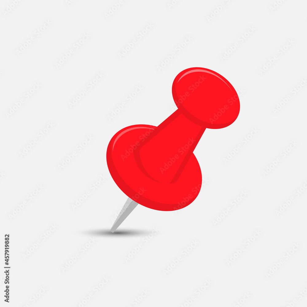 Red pushpin flat.Vector illustration isolated on white background. Red pushpin flat.Vector illustration isolated on white background.