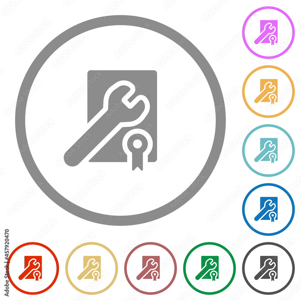 Award winning services solid flat icons with outlines Award winning services solid flat icons with outlines