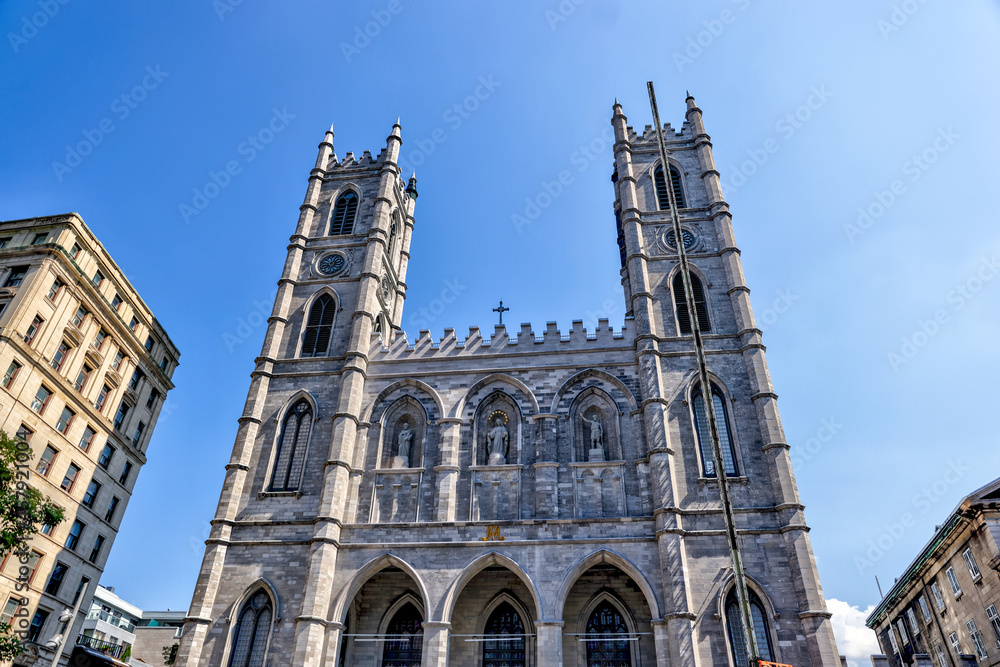 Exteriors of the Notre Dame Cathedral in Montreal