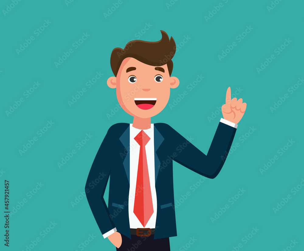 Businessman pointing finger to blank isolated. Businessman pointing finger to blank isolated.