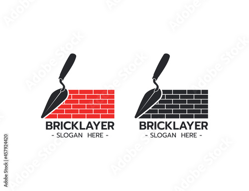 Bricklayer logo template vector illustration