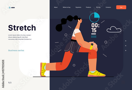 Runners - a woman running and exercising outside, website template