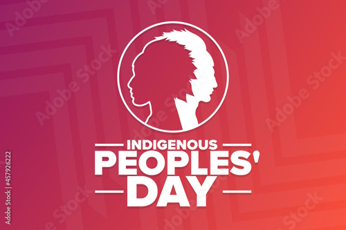 Indigenous Peoples' Day. Holiday concept. Template for background, banner, card, poster with text inscription. Vector EPS10 illustration.