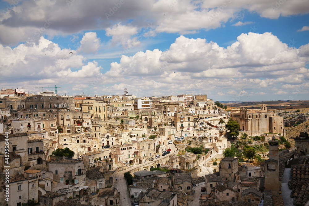 Matera, Italy - july 2016: Houses of Matera also called City of stones the European Capital of Culture 2019