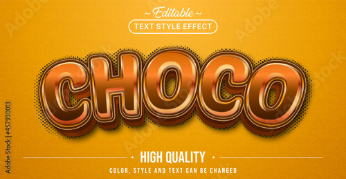 Editable text style effect - Chocolate text style theme.