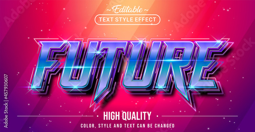 Editable text style effect - Future text style theme.