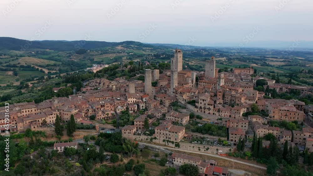 Aerial view of San Gimignano, Tuscany Aerial view of San Gimignano, Tuscany