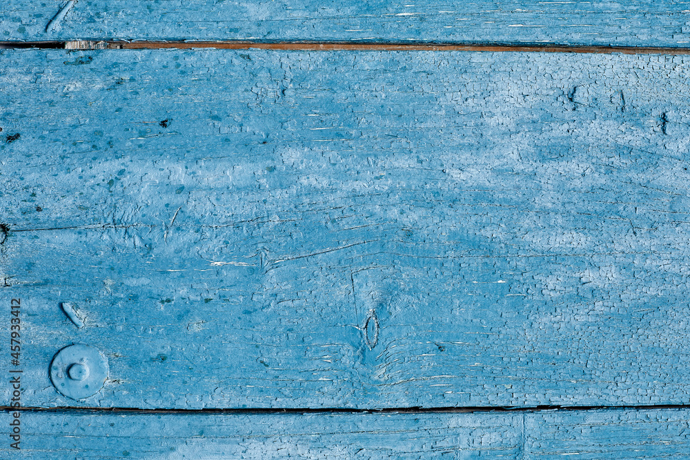 Obraz premium Natural blue painted wood background. Front view with copy space.