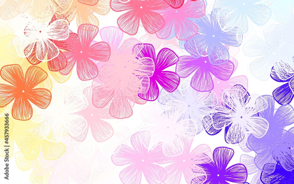 Light Multicolor vector elegant template with flowers