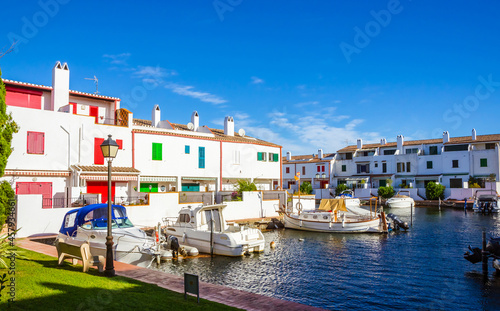 Summer panorama of Empuriabrava with yachts, boats and waterways in Costa Brava, Catalonia, Spain © Olena Zn