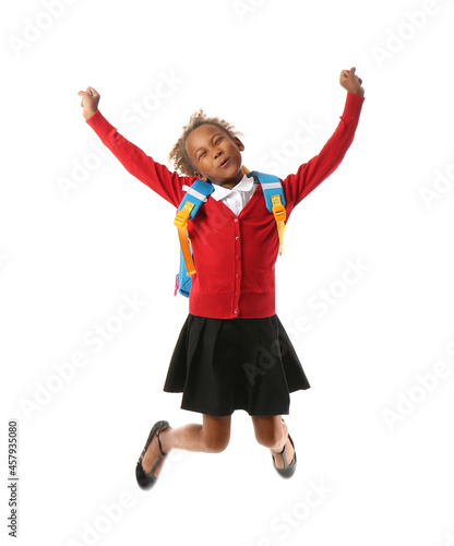 Jumping African-American sc...