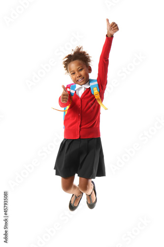 Jumping African-American sc...