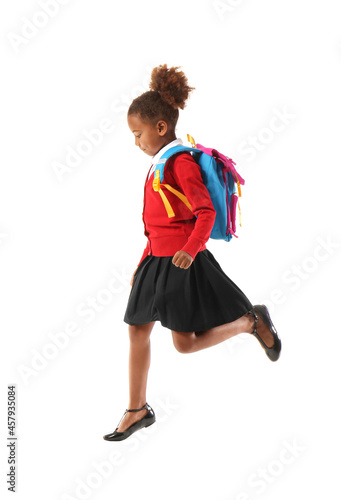 Jumping African-American sc...