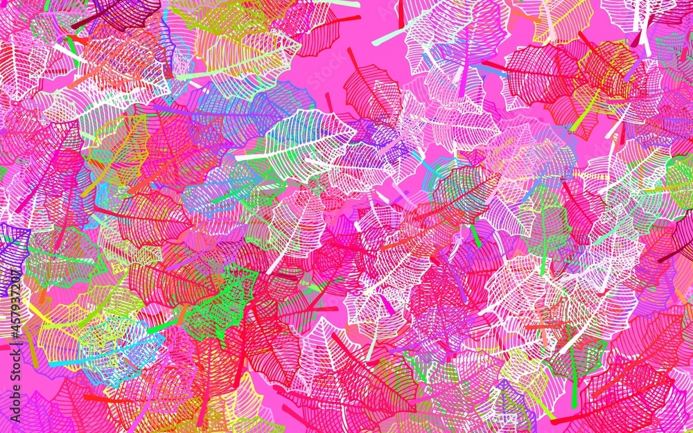 Fototapeta premium Light Pink, Green vector abstract design with leaves.