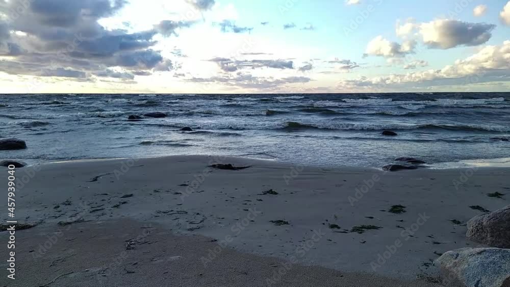 tide of the bay on the background of the sky horizon in the cold evening tide of the bay on the background of the sky horizon in the cold evening