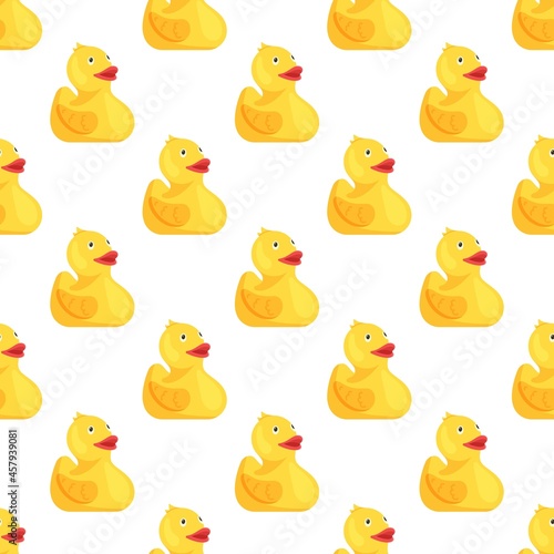 Vector illustration rubber duck pattern. Yellow rubber ducks abstract seamless pattern. Infinity pattern with child's design. 