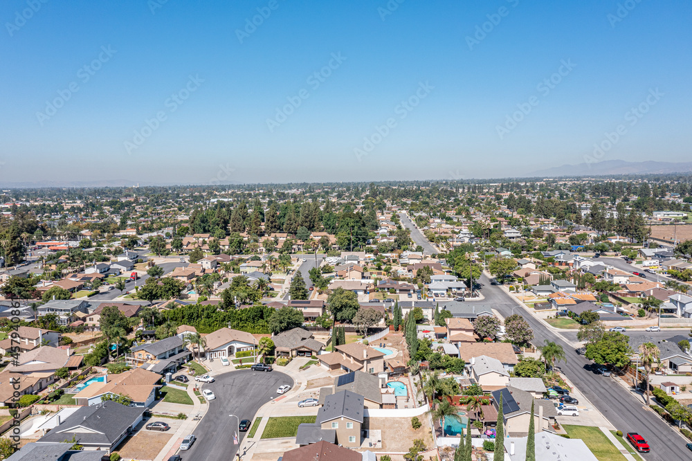 Aerial view of a Southern California Neighborhood