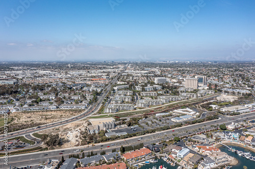 Aerial View of a Coastal Community Pacific Coast Highway in Newport Beach, California