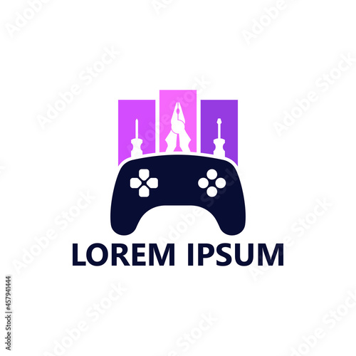 Repair game console logo template design