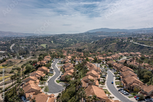 Konstfotografi Aerial view of a suburban southern California community in the hills