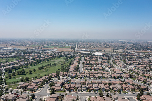 Aerial view southern California master planned community and golf course. photo