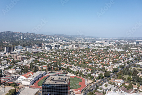 Aerial view of Beverly Hills skyline from Century City, California