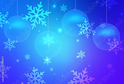 Light Pink  Blue vector background in Xmas style.