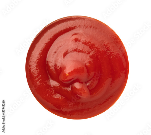 tomato ketchup in isolated  with clipping path.