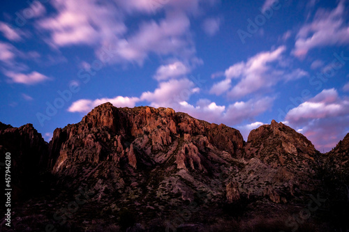 Clouds Streaking Over Chisos Mountains at Sunset