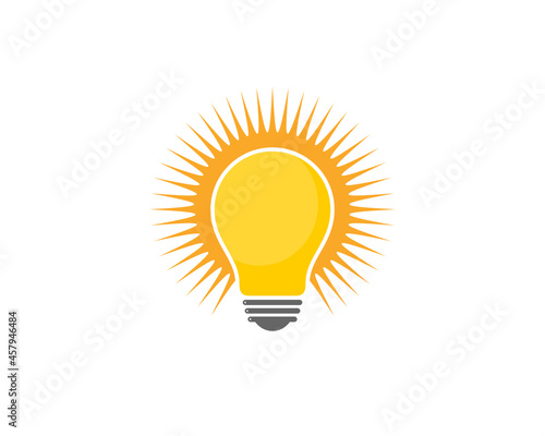 Light bulb with ray vector illustration