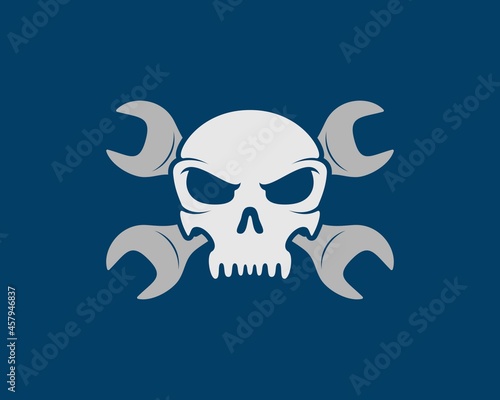 Cross repair wrench with skull inside