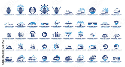 Delivery Logistic Logo, Shipping Logo, Cargo Logo, Truck Logo, Forklift Logo, Plane Logo, Transportation Logo, Container Logo, Van Logo, All Vector