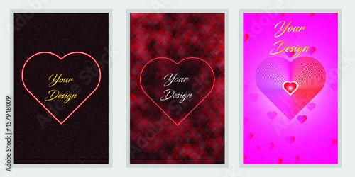Modern creative cover design set. Creative collection for wedding cards, invitations, valentine's day brochure template, booklet