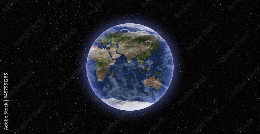 Obraz premium Planet earth from space. Planet earth with the weather. Planet earth with night view. Global space exploration space travel concept. Digitally generated image.