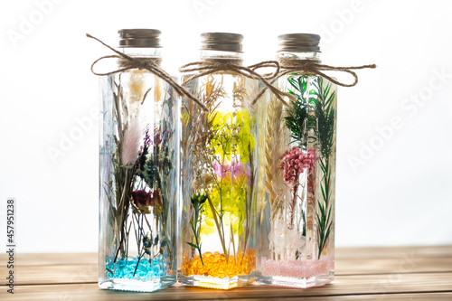 ハーバリウム　ボトルとプリザーブドフラワー