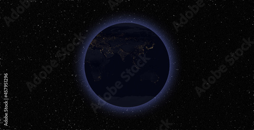 Planet earth from space. Planet earth with the weather. Planet earth with night view. Global space exploration space travel concept. Digitally generated image.
