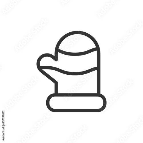 Premium mitten line icon for app, web and UI.
